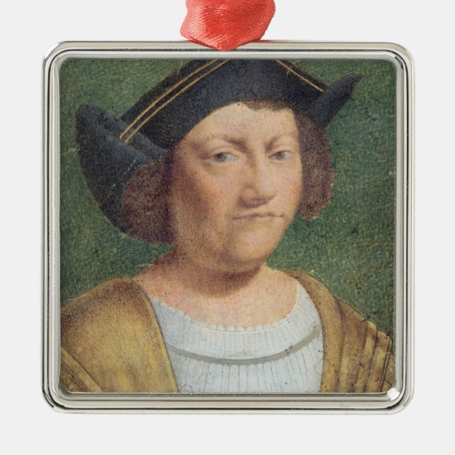 Portrait of Christopher Columbus Metal Ornament (Front)