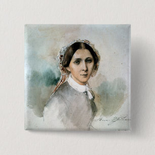 Portrait of Clara Schumann 1853 15 Cm Square Badge