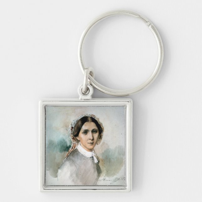 Portrait of Clara Schumann  1853 Key Ring (Front)