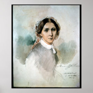 Portrait of Clara Schumann 1853 Poster