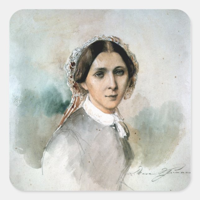 Portrait of Clara Schumann  1853 Square Sticker (Front)
