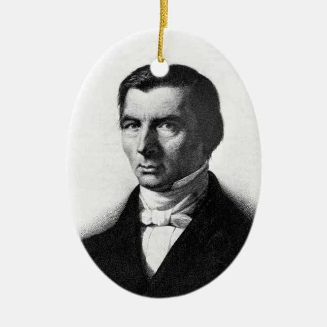 Portrait of Classical Liberal Frederic Bastiat Ceramic Ornament (Front)