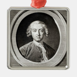 Portrait of Claude Adrien Helvetius french Metal Ornament