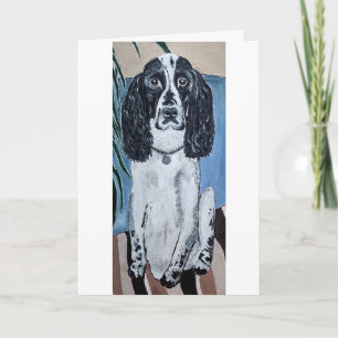 Portrait of Cocker Spaniel Painting by Alfred Fox Card