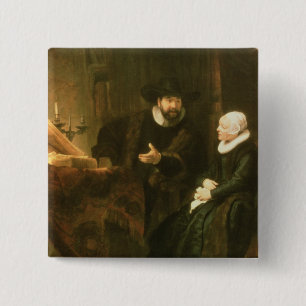 Portrait of Cornelius Anslo and his Wife, 1641 (oi 15 Cm Square Badge