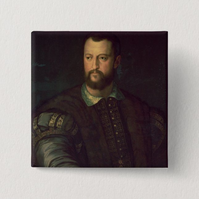Portrait of Cosimo I de' Medici  1559 15 Cm Square Badge (Front)