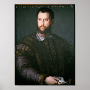 Portrait of Cosimo I de'Medici, 16th century Poster