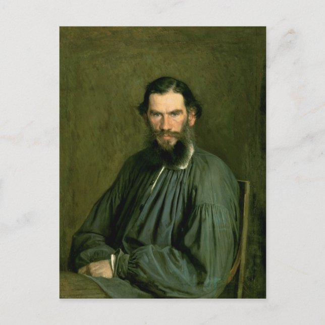 Portrait of Count Lev Nikolaevich Tolstoy  1873 Postcard (Front)