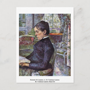 Portrait Of Countess A. De Toulouse-Lautrec Postcard