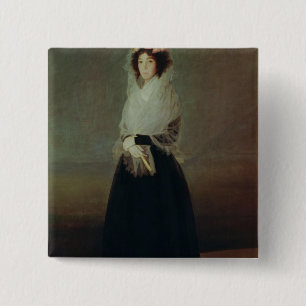 Portrait of Countess  Marquesa de la Solana 15 Cm Square Badge