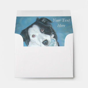 portrait of cute border collie dog envelopes