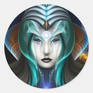 Portrait Of Cyiria Classic Round Sticker