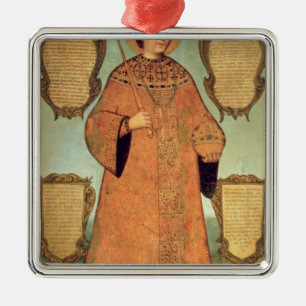 Portrait of Czar Fyodor Alexeevich Metal Ornament