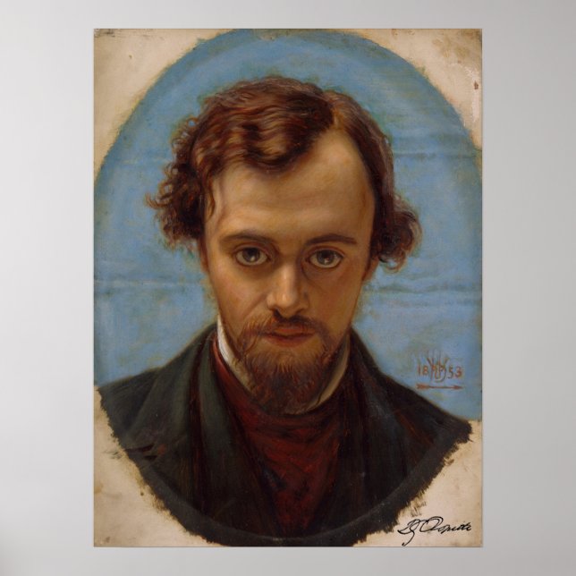 Portrait of Dante Gabriel Rossetti at 22 Poster (Front)