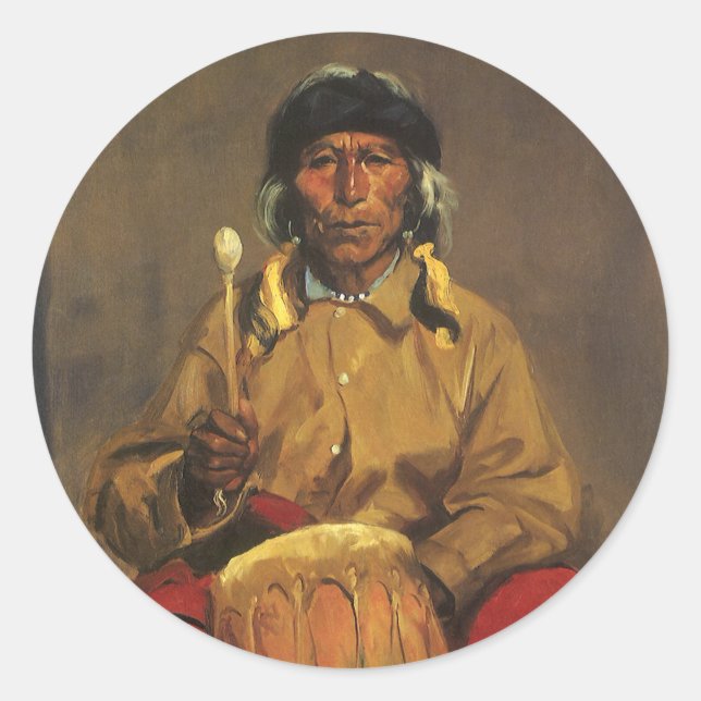 Portrait of Dieguito Roybal by Robert Henri Classic Round Sticker (Front)