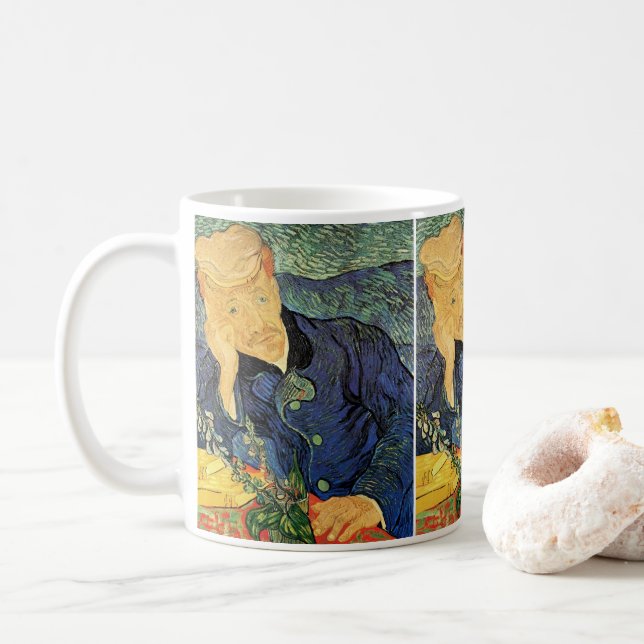 Portrait of Doctor Gachet by Vincent van Gogh Coffee Mug (With Donut)