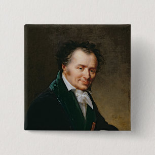 Portrait of Dominique Vivant Baron Denon, 1808 15 Cm Square Badge