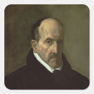 Portrait of Don Luis de Gongora y Argote  1622 Square Sticker