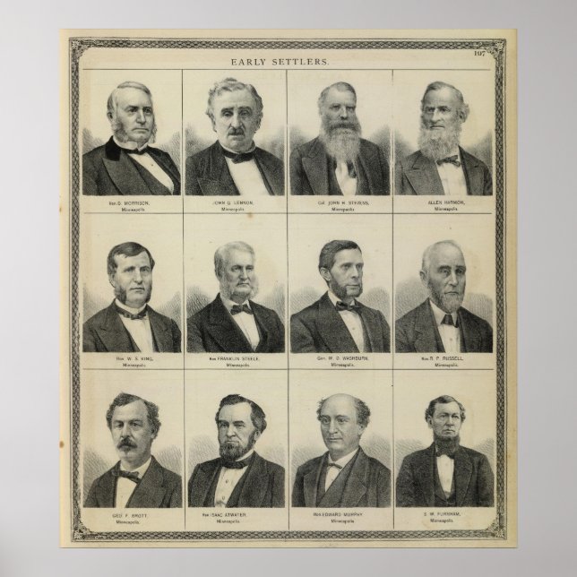 Portrait of Early Settler Morrison, Minnesota Poster (Front)