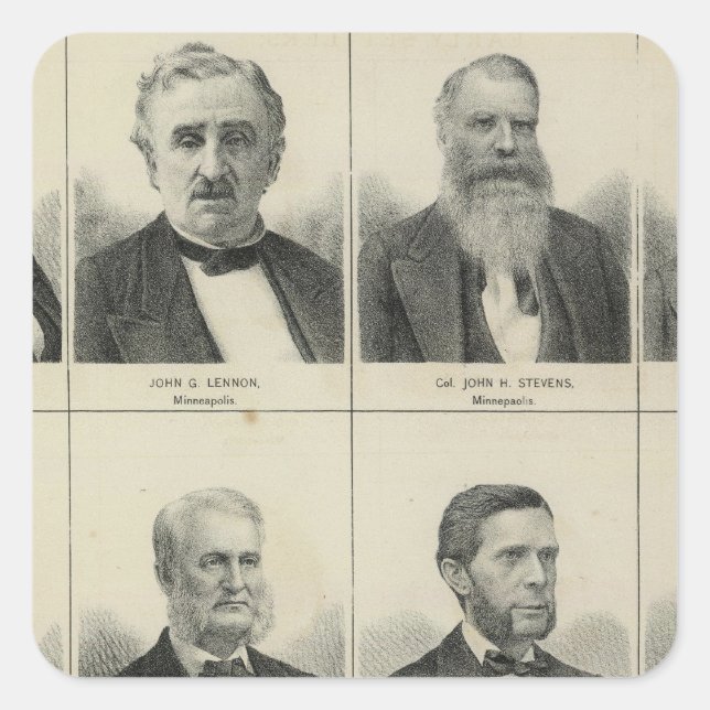 Portrait of Early Settler Morrison, Minnesota Square Sticker (Front)