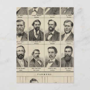 Portrait of Early Settlers and Farmers, Minnesota Postcard