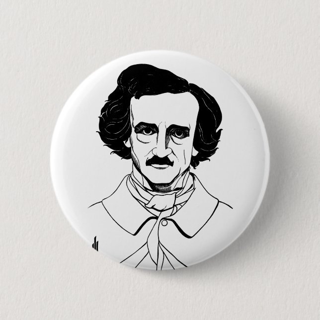 Portrait of Edgar Allan Poe 6 Cm Round Badge (Front)
