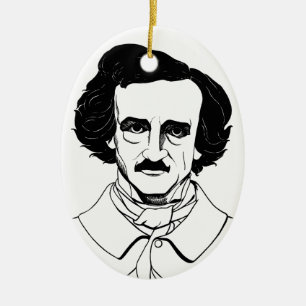 Portrait of Edgar Allan Poe Ceramic Ornament