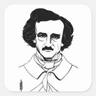 Portrait of Edgar Allan Poe Square Sticker