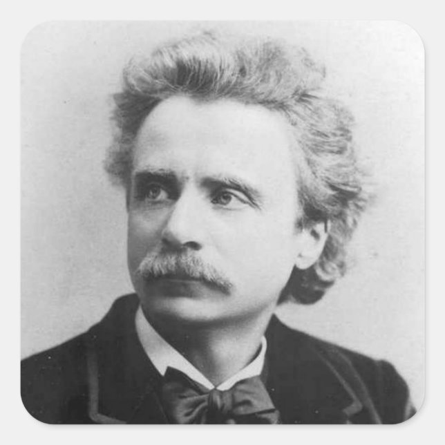 Portrait of Edvard Grieg Square Sticker (Front)
