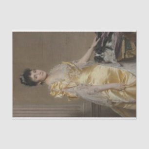 Portrait of Elegant Woman with a Papillon Spaniel Tissue Paper