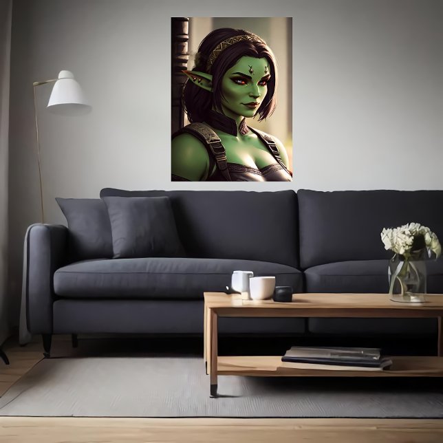 Portrait of Elf orc hybrid women | AI Art Poster (Creator Uploaded)