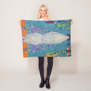 Portrait of Elisabeth Lederer, Gustav Klimt Fleece Blanket