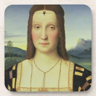 Portrait of Elizabeth Gonzaga, c.1504 (oil on pane Coaster