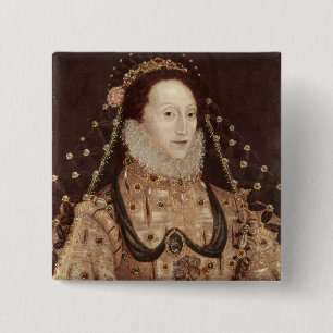 Portrait of Elizabeth I c.1575-80 15 Cm Square Badge