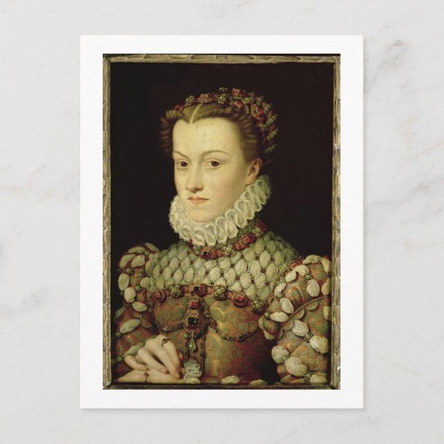 Portrait of Elizabeth of Austria (1554-92) Queen o Postcard (Front)