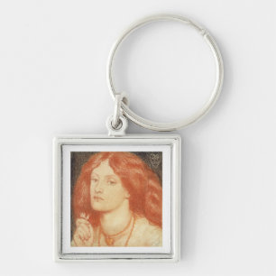 Portrait of Elizabeth Siddal (1834-62), 1860 (red Key Ring