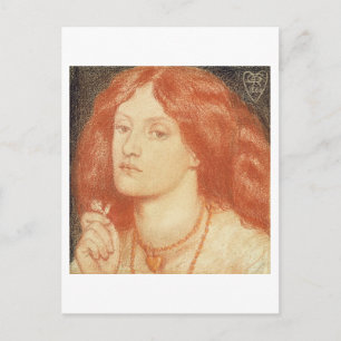 Portrait of Elizabeth Siddal (1834-62), 1860 (red Postcard