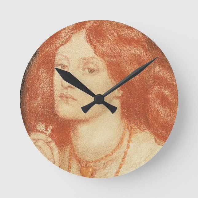 Portrait of Elizabeth Siddal (1834-62), 1860 (red Round Clock (Front)