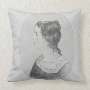 Portrait of Emily Bronte (1818-48) engraved by Wal Cushion