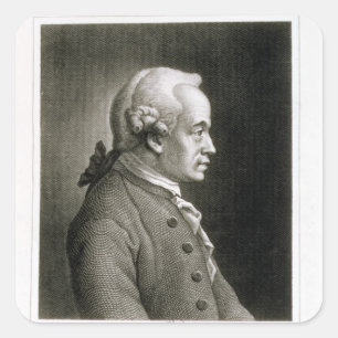 Portrait of Emmanuel Kant , German philosopher Square Sticker
