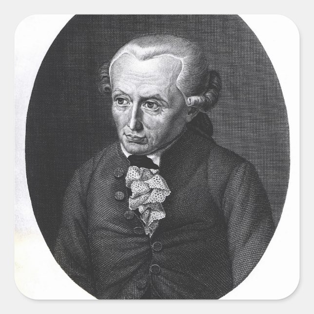 Portrait of Emmanuel Kant Square Sticker (Front)