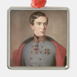 Portrait of Emperor Franz Joseph of Austria Metal Tree Decoration