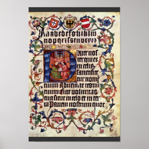 Portrait Of Emperor Maximilian I And His Teacher B Poster