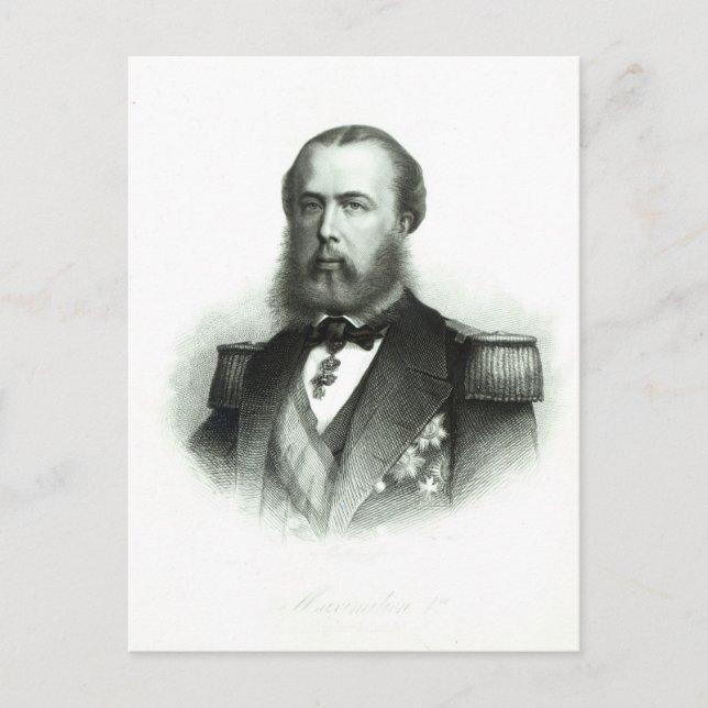 Portrait of Emperor Maximilian of Mexico, 1864 Postcard (Front)