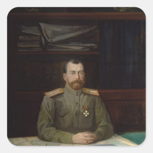 Portrait of Emperor Nicholas II, 1914 Square Sticker