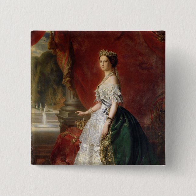 Portrait of Empress Eugenie of France 15 Cm Square Badge (Front)