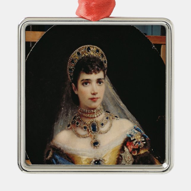 Portrait of Empress Maria Fyodorovna Metal Ornament (Front)