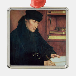 Portrait of Erasmus of Rotterdam Metal Ornament