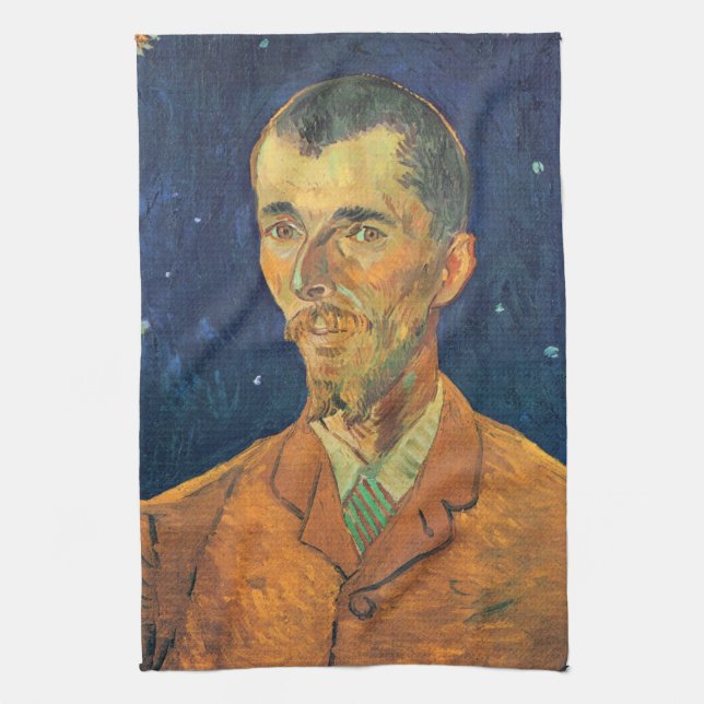 Portrait of Eugene Boch by Vincent van Gogh Tea Towel (Vertical)