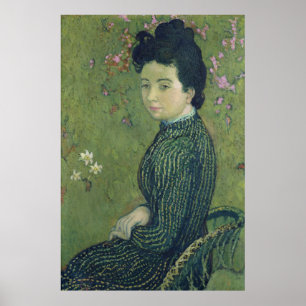Portrait of Eva Meurier in a Green Dress Poster
